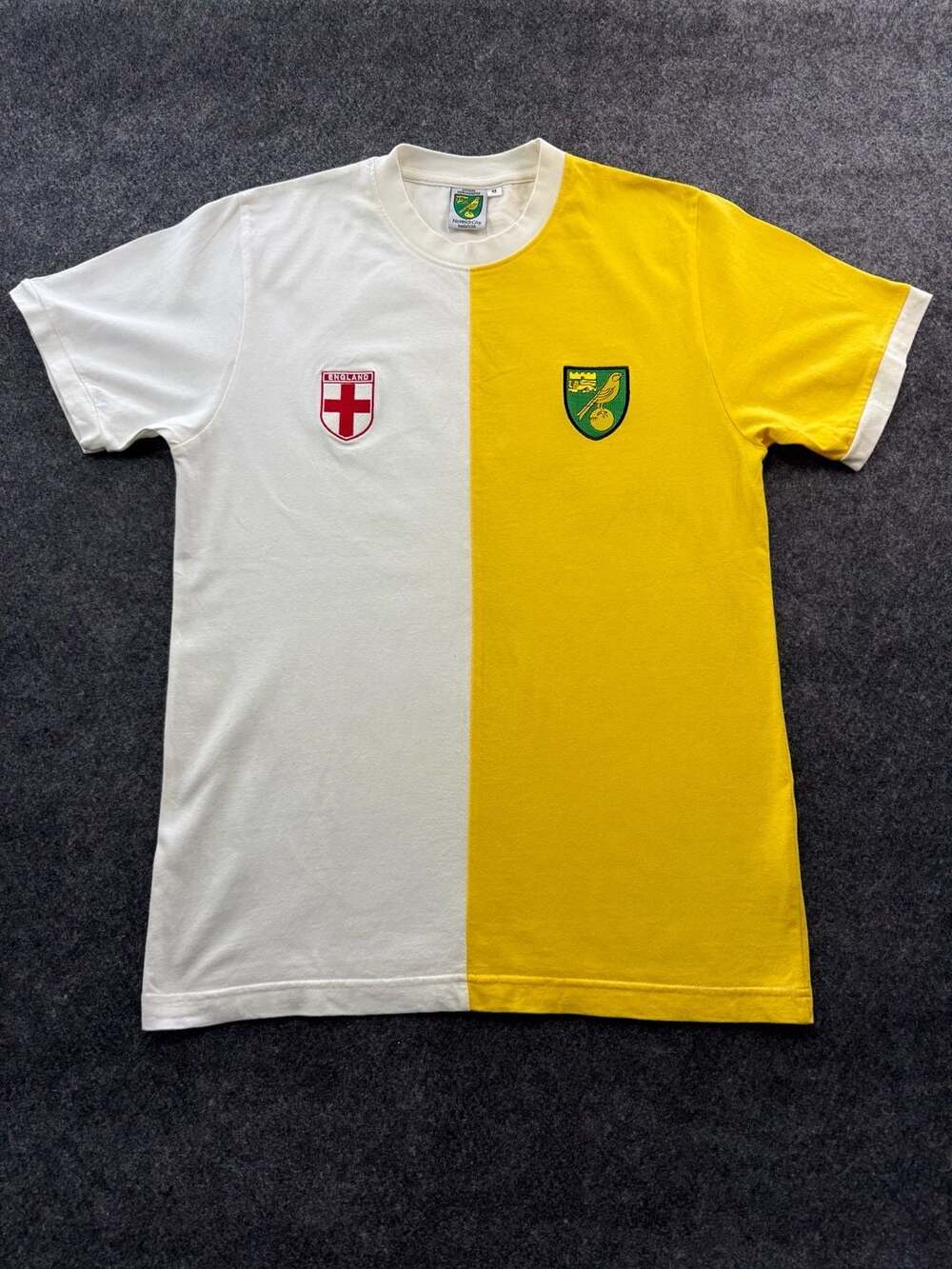 Norwich City FC England Split Half and Half T-Shirt - Size M
